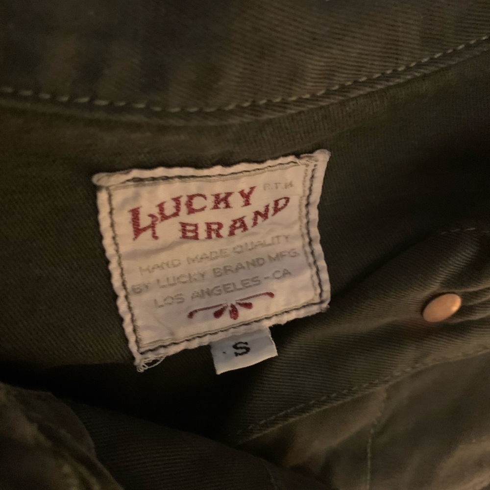 Lucky Brand Cropped Olive Denim Jacket
